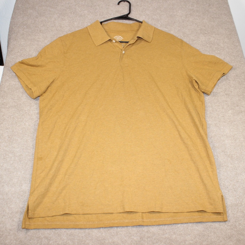 St Johns Bay Mens Classic Fit Polo Shirt Mustard Yellow Large Short Sleeve
